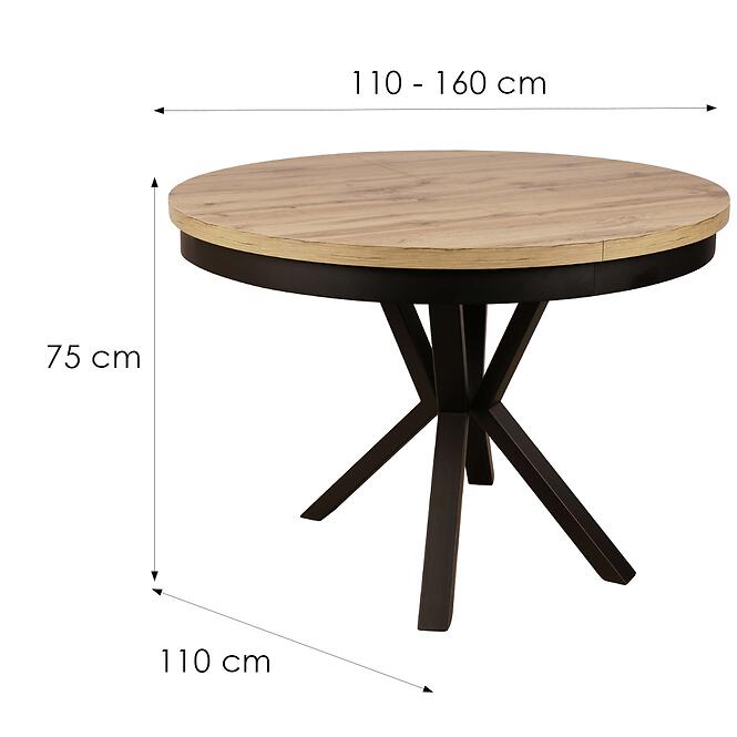 Asztal St-42 110+50 Tölgy Wotan/Tölgy -Fém láb