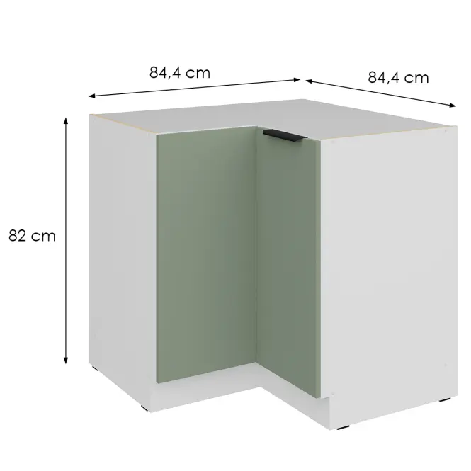 Konyhaszekrény Aria-Sa/Wh Anti Fingerprint 90x90 Dn 2f Bb