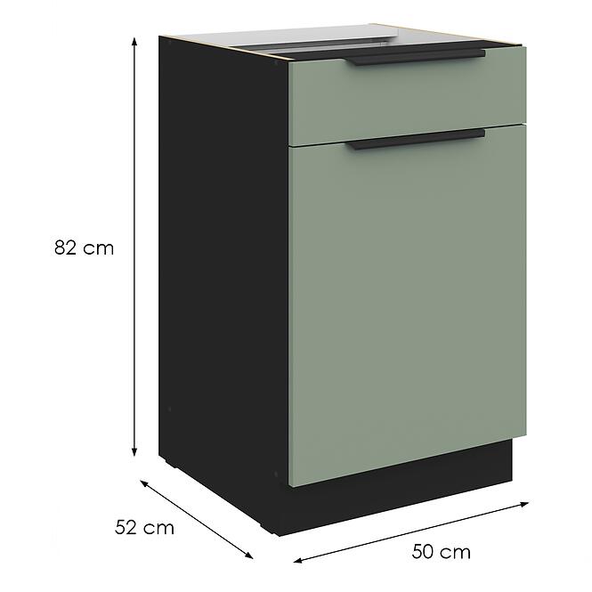 Konyhaszekrény Aria-Sa/Bl Anti Fingerprint 50d 1f 1s Bb,2