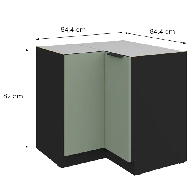 Konyhaszekrény Aria-Sa/Bl Anti Fingerprint 90x90 Dn 2f Bb