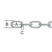 Műszaki lánc, kör alakú, 2 mm horganyzott
