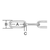 Műszaki lánc, kerek alakú, 4 mm horganyzott