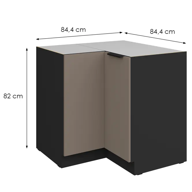 Konyhaszekrény Aria-Ta/Bl Anti Fingerprint 90x90 Dn 2f Bb,2