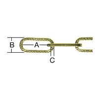 Dekoratív lánc 2 x 2 mm sárgaréz