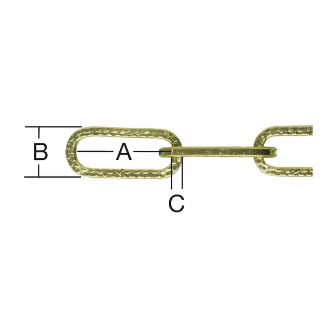 Dekoratív lánc 2 x 2 mm sárgaréz