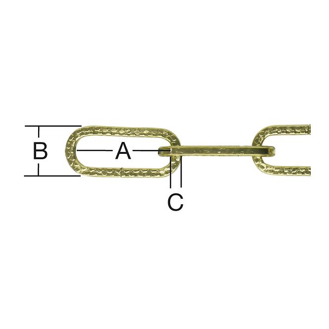 Dekoratív lánc 2 x 2 mm sárgaréz