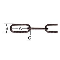 Dekoratív lánc 2 x 2 mm fekete