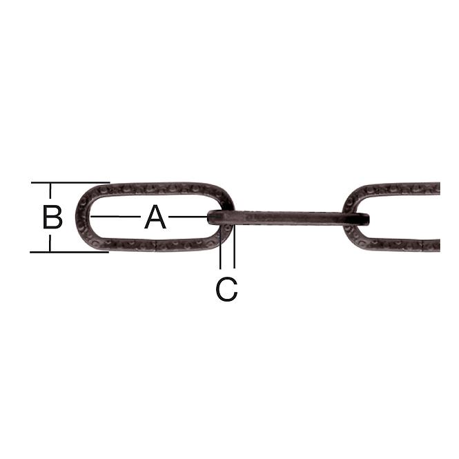 Dekoratív lánc 2 x 2 mm fekete