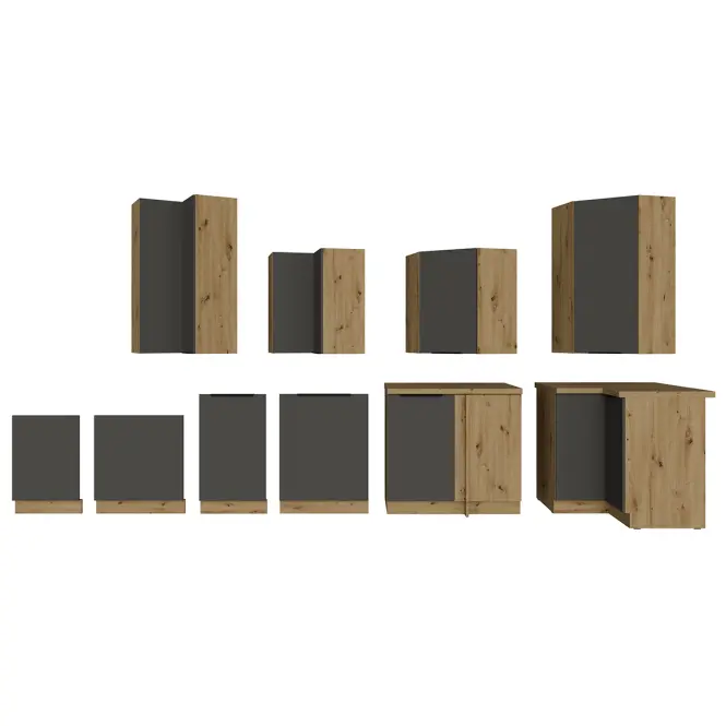 Konyhaszekrény Aria-Gr/Ar Anti Fingerprint 60dg Bb