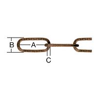 Dekoratív lánc 3 x 3 mm oxidált