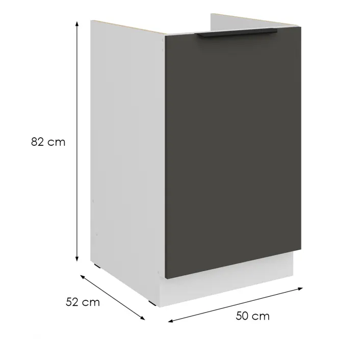 Konyhaszekrény Aria-Gr/Wh Anti Fingerprint 50zl 1f Bb