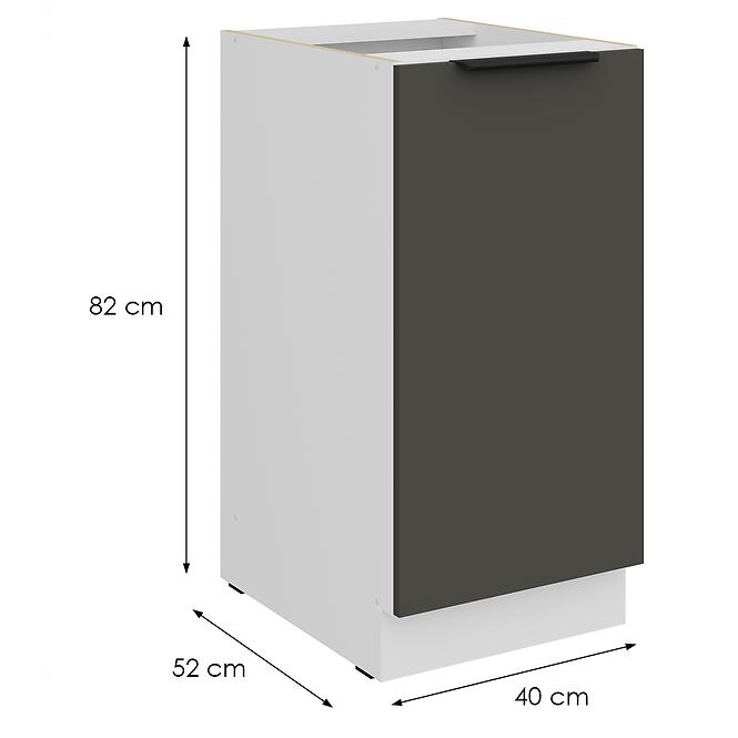 Konyhaszekrény Aria-Gr/Wh Anti Fingerprint 40d 1f Bb