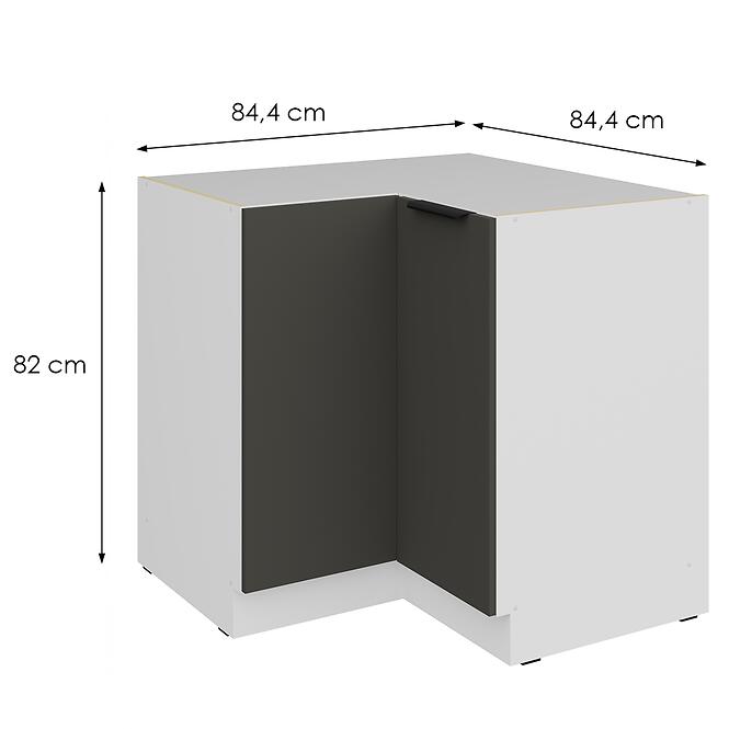 Konyhaszekrény Aria-Gr/Wh Anti Fingerprint 90x90 Dn 2f Bb