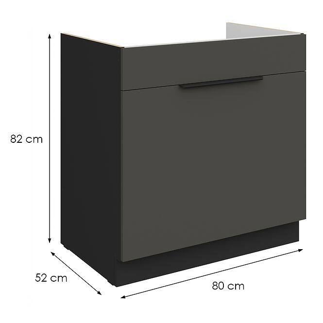 Konyhaszekrény Aria-Gr/Bl Anti Fingerprint 80zl 1s Bb