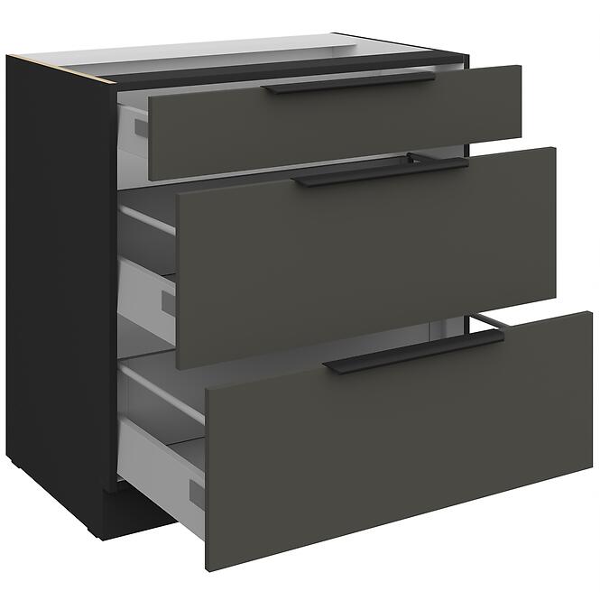 Konyhaszekrény Aria-Gr/Bl Anti Fingerprint 80d 3s Bb,3