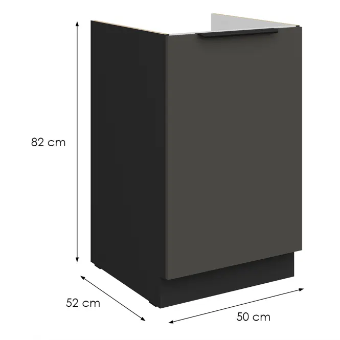 Konyhaszekrény Aria-Gr/Bl Anti Fingerprint 50zl 1f Bb