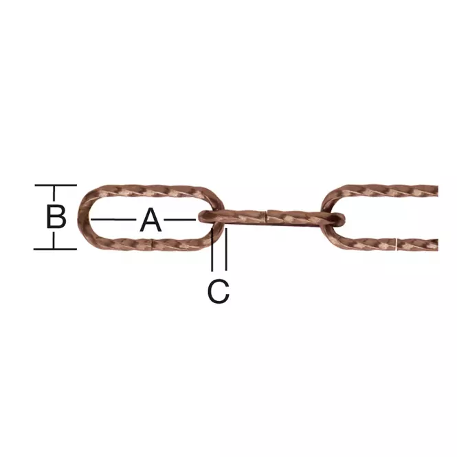 Dekoratív lánc 3,8 mm oxidált