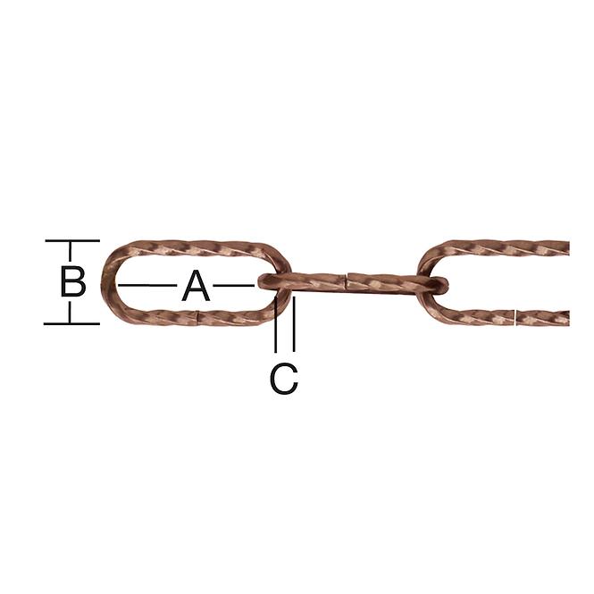 Dekoratív lánc 3,8 mm oxidált