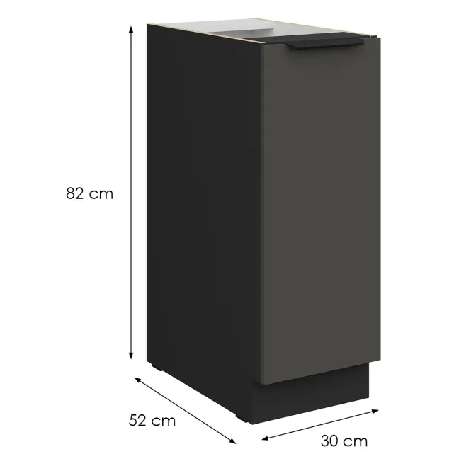 Konyhaszekrény Aria-Gr/Bl Anti Fingerprint 30d Cargo Bb,2
