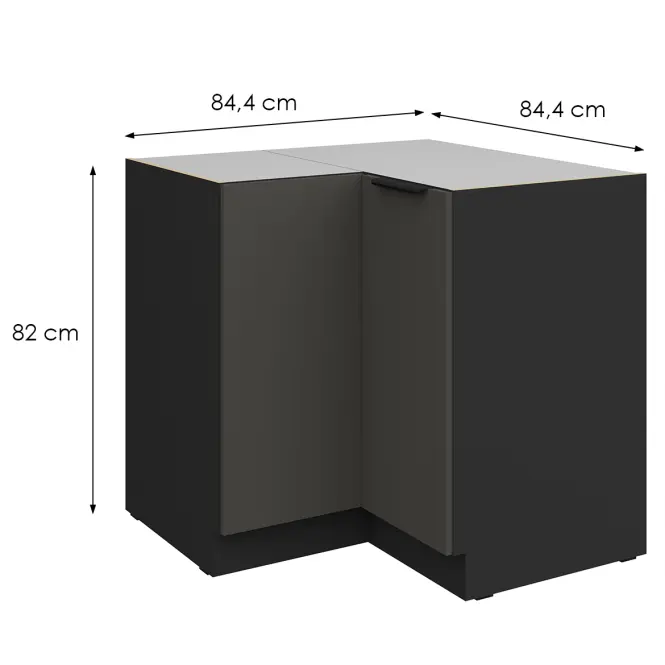 Konyhaszekrény Aria-Gr/Bl Anti Fingerprint 90x90 Dn 2f Bb,2