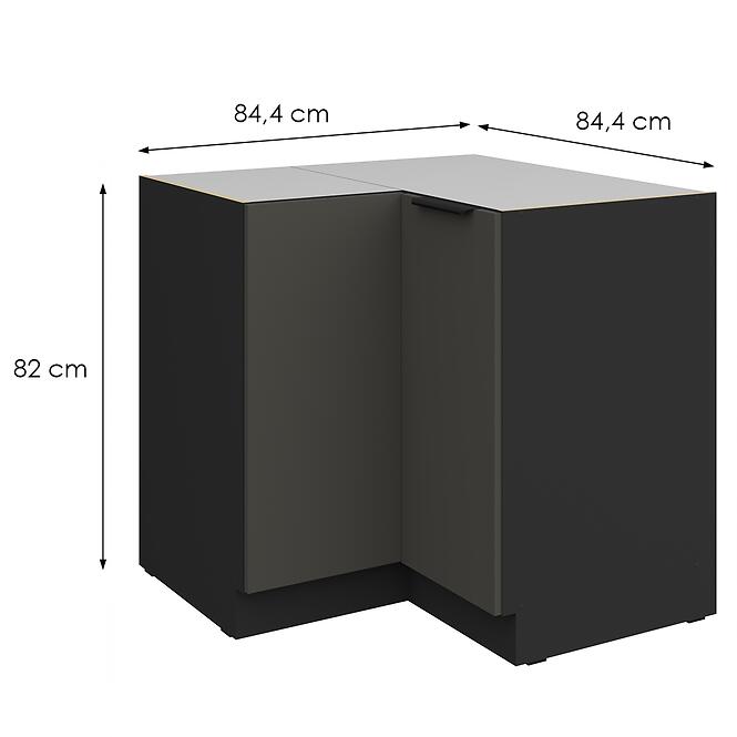 Konyhaszekrény Aria-Gr/Bl Anti Fingerprint 90x90 Dn 2f Bb,2