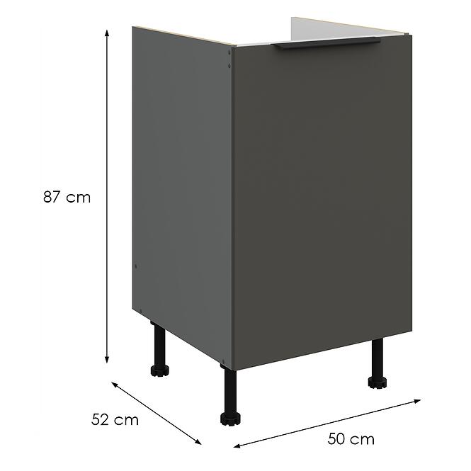 Konyhaszekrény Aria-Gr/Ant Anti Fingerprint 50zl 1f Bb,2