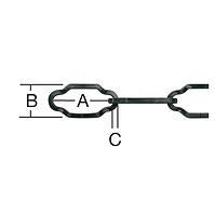 Dekoratív lánc 2,2 x 2,2 mm fekete