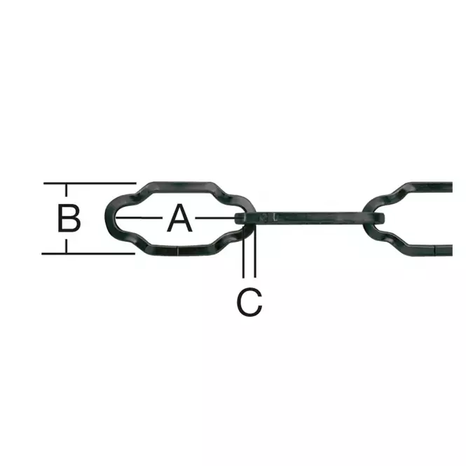 Dekoratív lánc 2,2 x 2,2 mm fekete