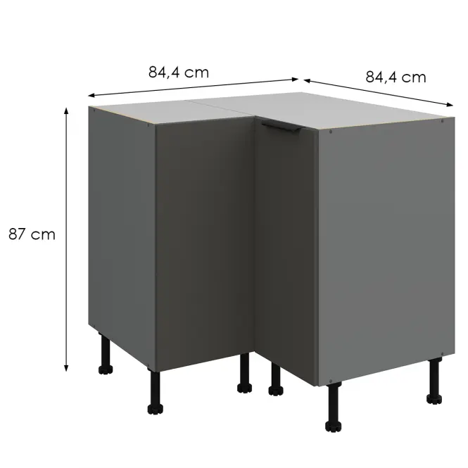 Konyhaszekrény Aria-Gr/Ant Anti Fingerprint 90x90 Dn 2f Bb