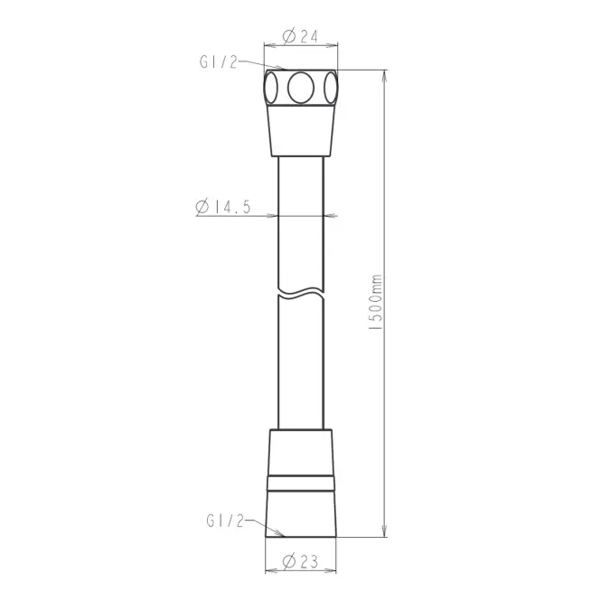 Zuhanycső szilikon Fit Brown 150 cm barna,2