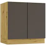 Konyhaszekrény Cosmo Isabel D80zl Mocca Grey/Tölgy Artisan