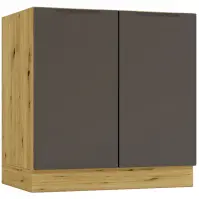 Konyhaszekrény Cosmo Isabel D80zl Mocca Grey/Tölgy Artisan