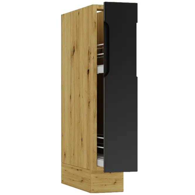 Konyhaszekrény Cosmo Isabel D15 Cargo+Kosár Mocca Grey/Tölgy Artisan