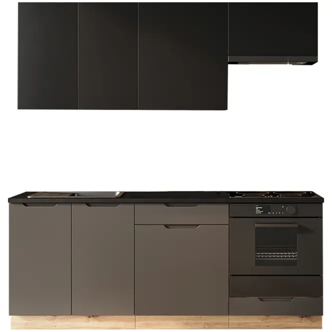 Konyhaszekrény Cosmo Isabel D15 Cargo+Kosár Mocca Grey/Tölgy Artisan,4