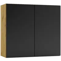 Konyhaszekrény Cosmo Isabel W80 Fekete borsó/Tölgy Artisan