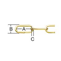 Dekoratív lánc ø 2,8 mm sárgaréz