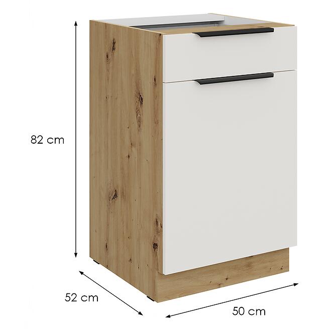 Konyhaszekrény Aria-Wh/Ar Anti Fingerprint 50d 1f 1s Bb