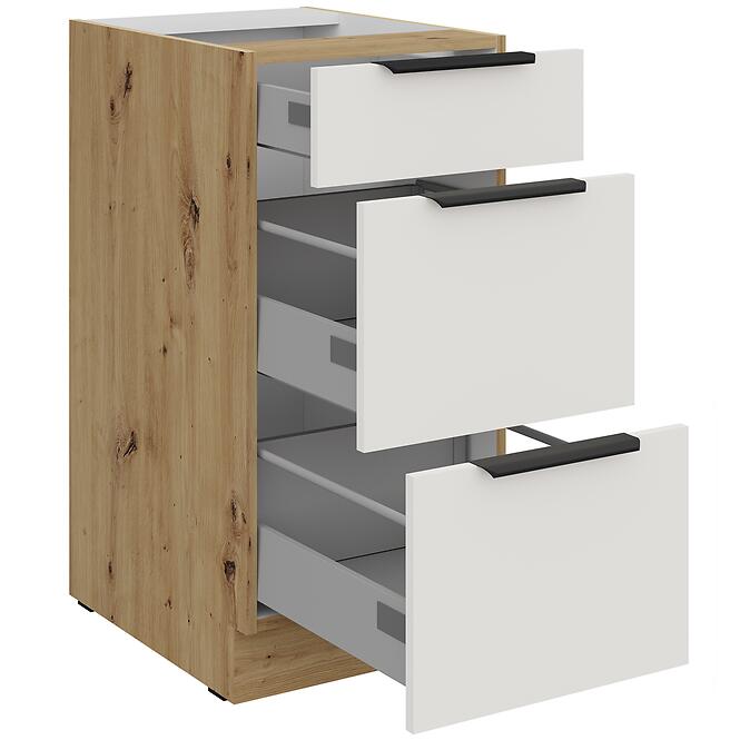 Konyhaszekrény Aria-Wh/Ar Anti Fingerprint 40d 3s Bb