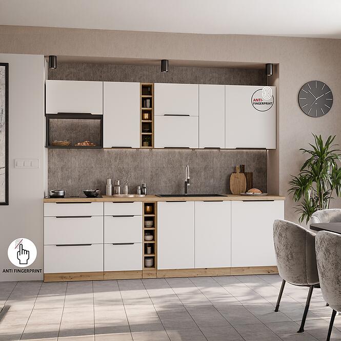 Konyhaszekrény Aria-Wh/Ar Anti Fingerprint 40d 3s Bb