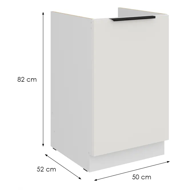 Konyhaszekrény Aria-Wh/Wh Anti Fingerprint 50zl 1f Bb