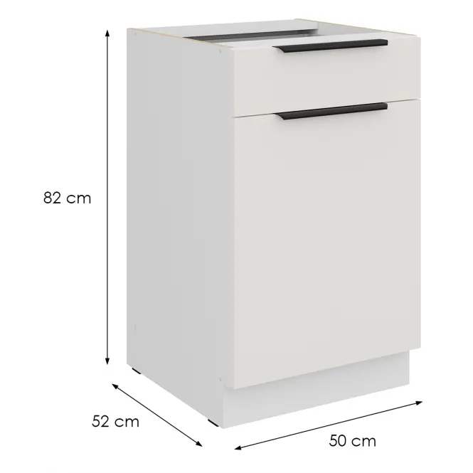Konyhaszekrény Aria-Wh/Wh Anti Fingerprint 50d 1f 1s Bb