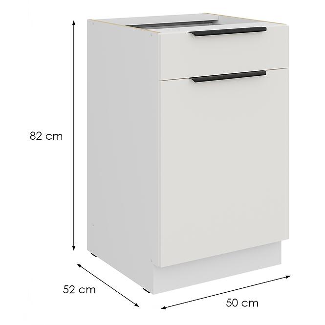 Konyhaszekrény Aria-Wh/Wh Anti Fingerprint 50d 1f 1s Bb