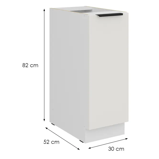 Konyhaszekrény Aria-Wh/Wh Anti Fingerprint 30d Cargo Bb