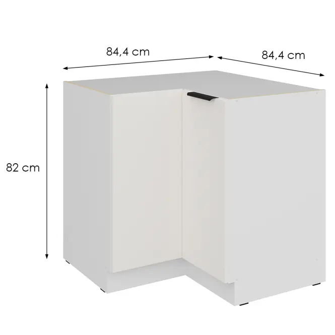 Konyhaszekrény Aria-Wh/Wh Anti Fingerprint 90x90 Dn 2f Bb