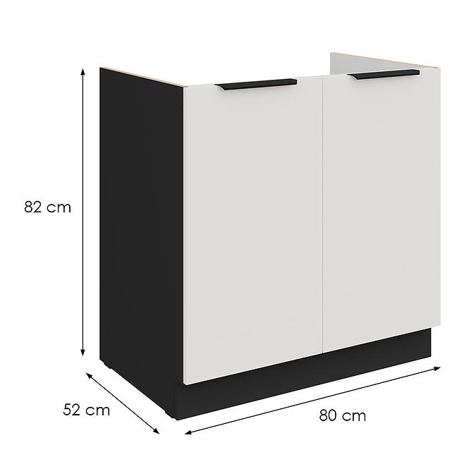 Konyhaszekrény Aria-Wh/Bl Anti Fingerprint 80zl 2f Bb