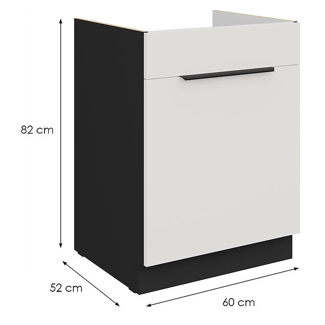 Konyhaszekrény Aria-Wh/Bl Anti Fingerprint 60zl 1s Bb,2
