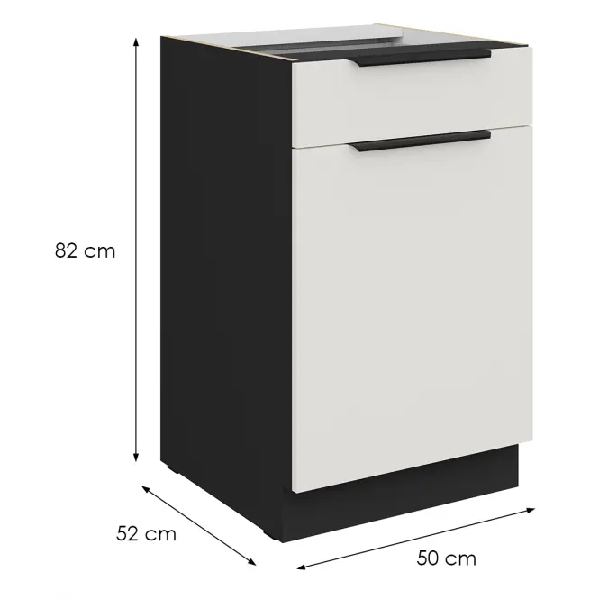 Konyhaszekrény Aria-Wh/Bl Anti Fingerprint 50d 1f 1s Bb