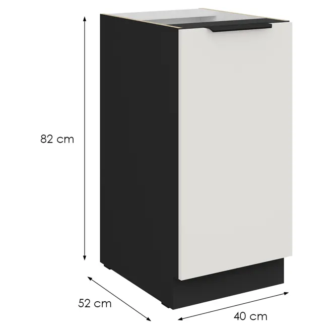 Konyhaszekrény Aria-Wh/Bl Anti Fingerprint 40d 1f Bb