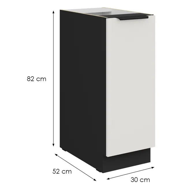 Konyhaszekrény Aria-Wh/Bl Anti Fingerprint 30d Cargo Bb
