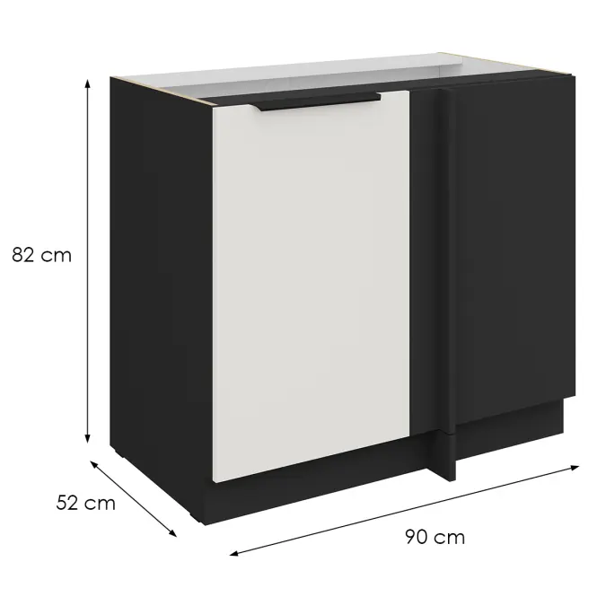 Konyhaszekrény Aria-Wh/Bl Anti Fingerprint 105 Nd 1f Bb,2